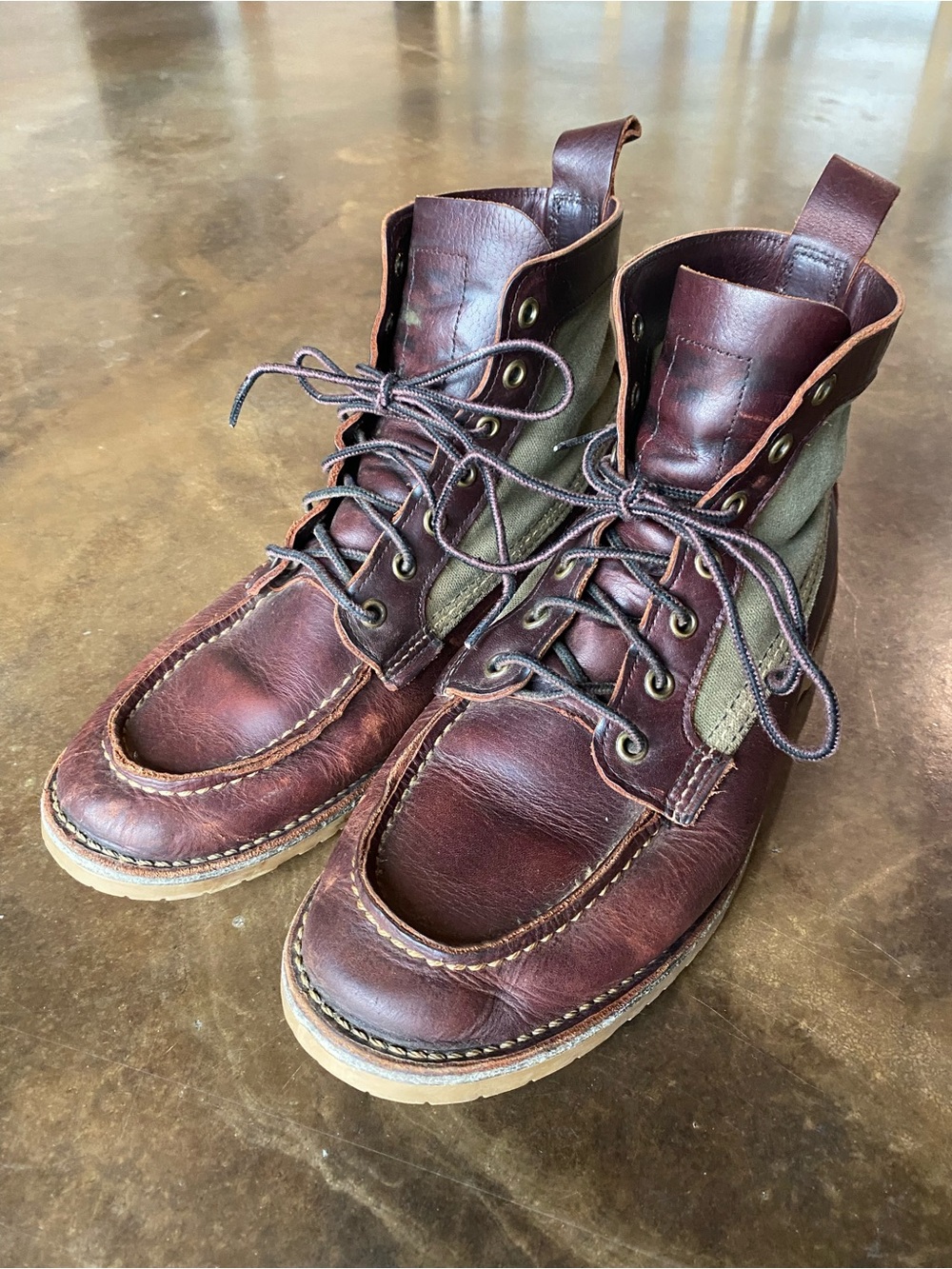 Red Wing 3336 Weekender Moc Toe Leather Canvas Boots Vibram USA